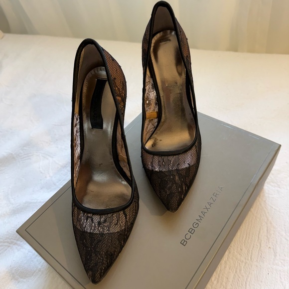 BCBGMaxAzria Black Lace Heels. Style MA-OPIA. - Picture 7 of 11